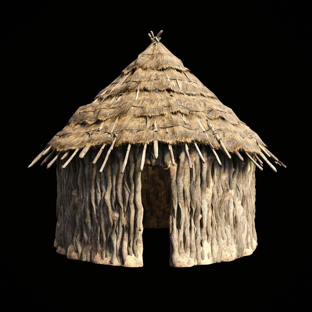Primitive African Hut 3D Model – Low Poly Game Asset, FBX & OBJ - View 16