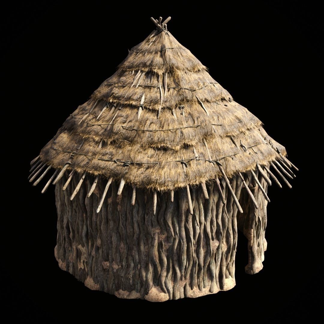 Primitive African Hut 3D Model – Low Poly Game Asset, FBX & OBJ - View 17