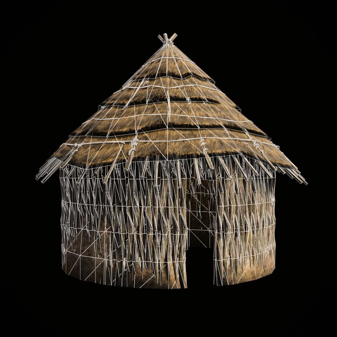 Primitive African Hut 3D Model – Low Poly Game Asset, FBX & OBJ - View 18