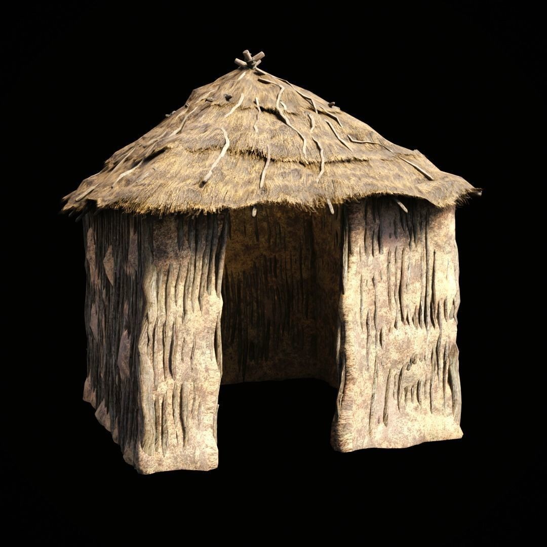 Primitive African Hut 3D Model – Low Poly Game Asset, FBX & OBJ - View 21