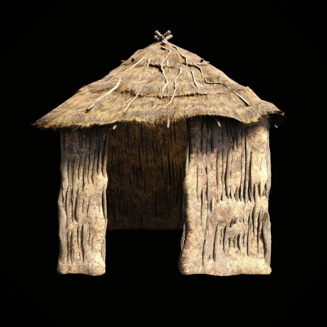 Primitive African Hut 3D Model – Low Poly Game Asset, FBX & OBJ - View 22