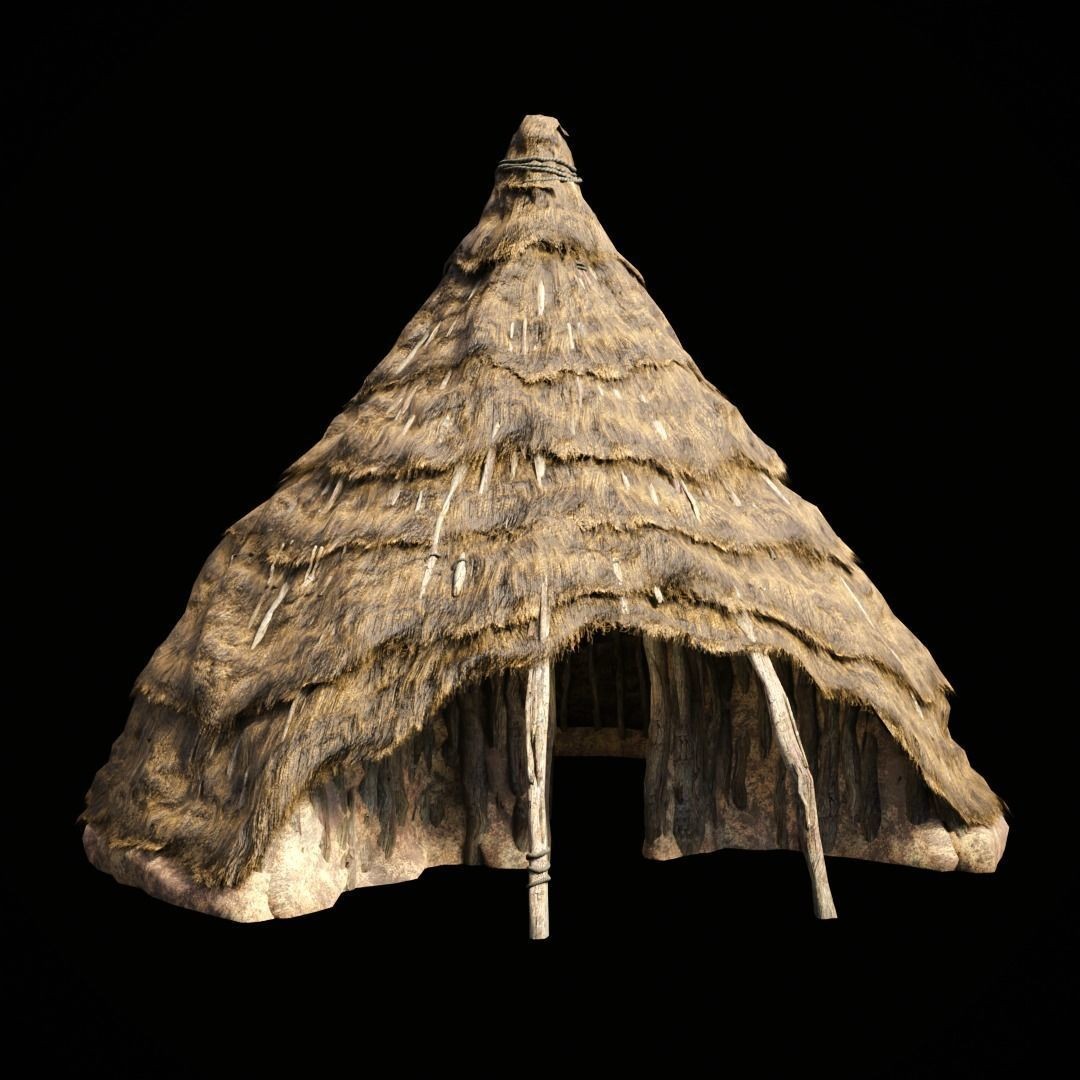 Primitive African Hut 3D Model – Low Poly Game Asset, FBX & OBJ - View 25