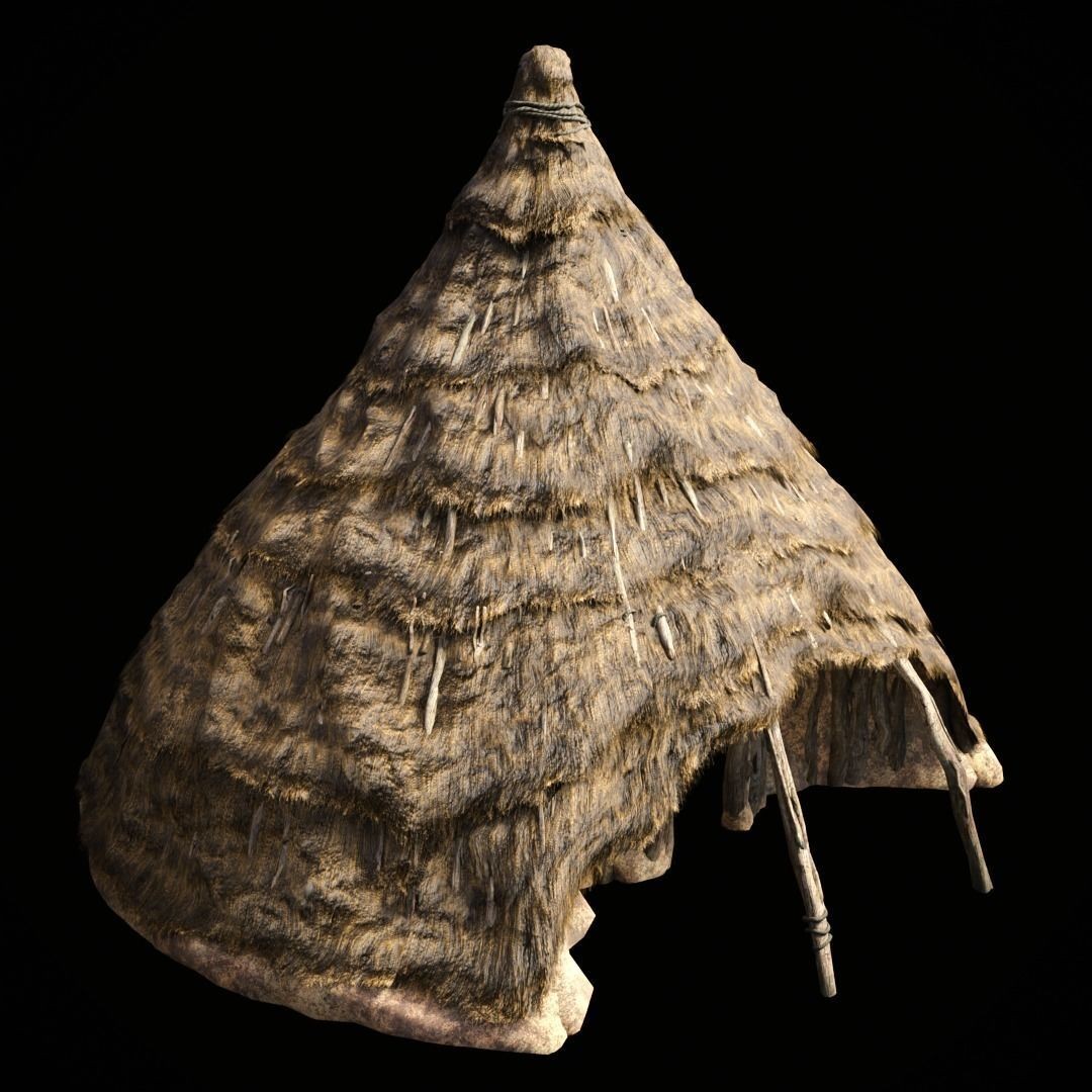 Primitive African Hut 3D Model – Low Poly Game Asset, FBX & OBJ - View 27