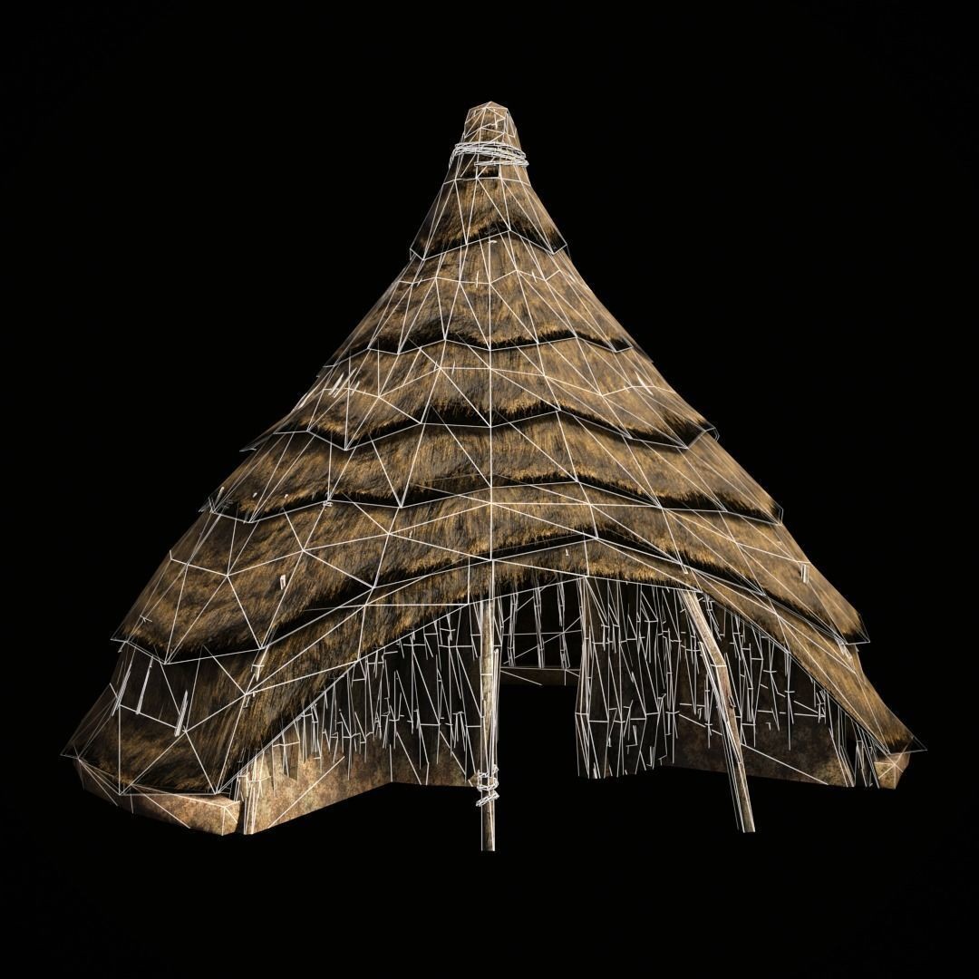 Primitive African Hut 3D Model – Low Poly Game Asset, FBX & OBJ - View 28