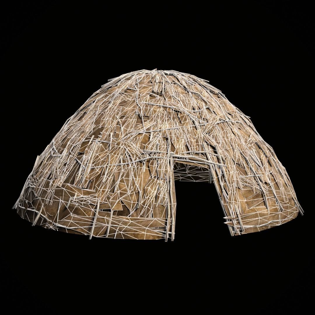 Primitive African Hut 3D Model – Low Poly Game Asset, FBX & OBJ - View 33