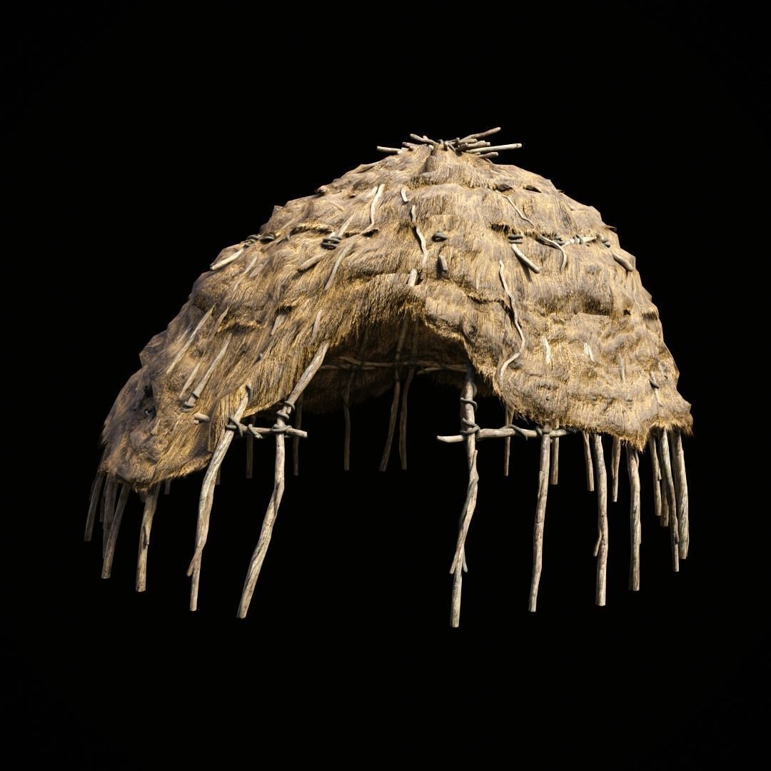 Primitive African Hut 3D Model – Low Poly Game Asset, FBX & OBJ - View 35