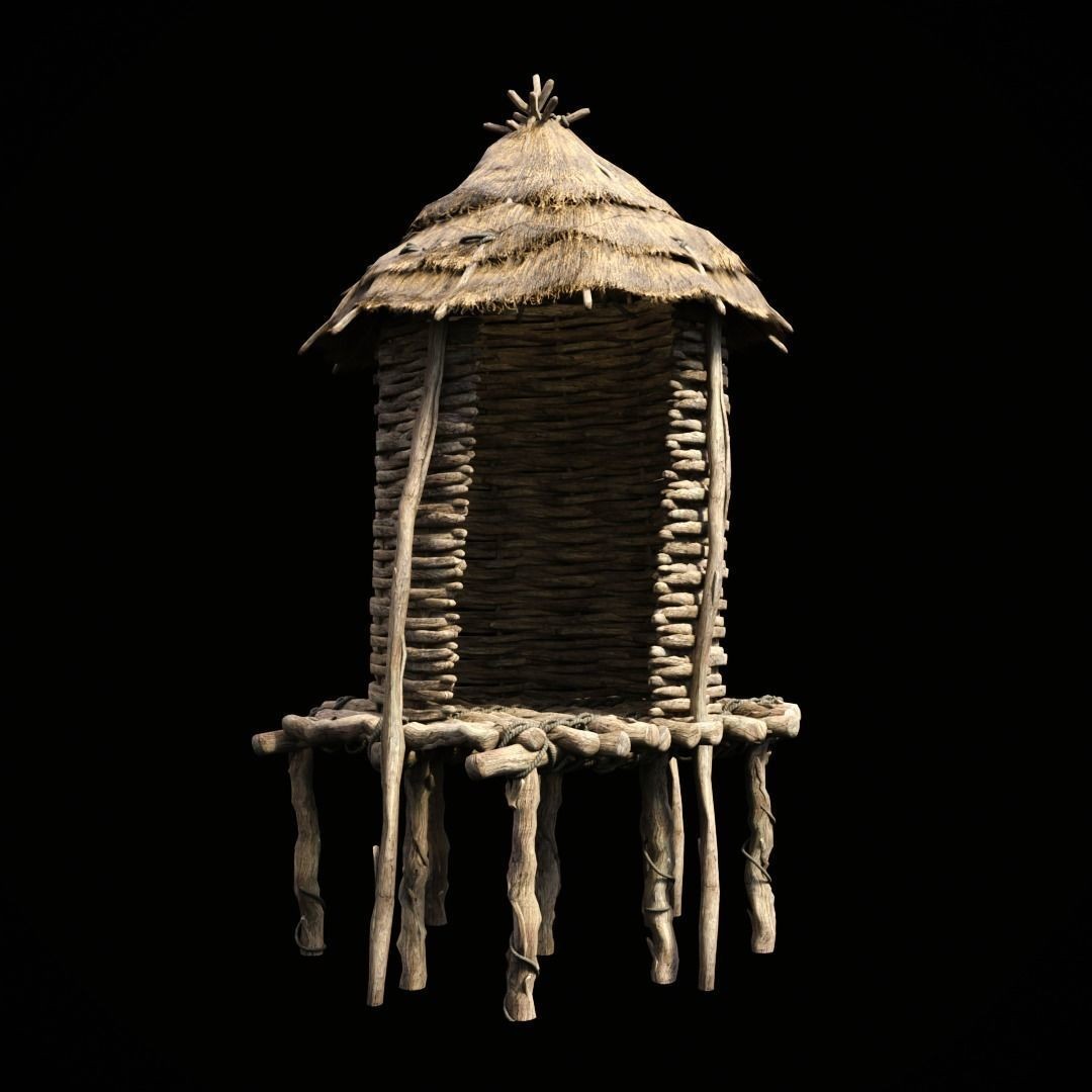 Primitive African Hut 3D Model – Low Poly Game Asset, FBX & OBJ - View 39