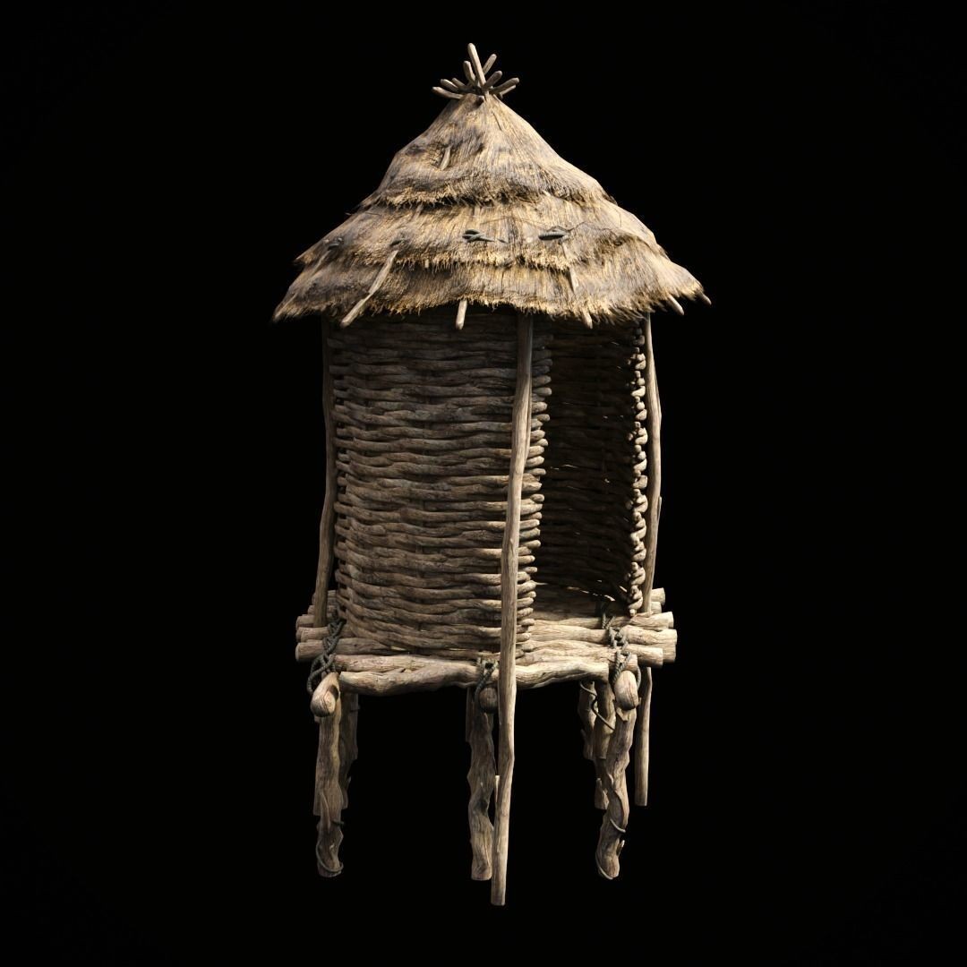 Primitive African Hut 3D Model – Low Poly Game Asset, FBX & OBJ - View 40