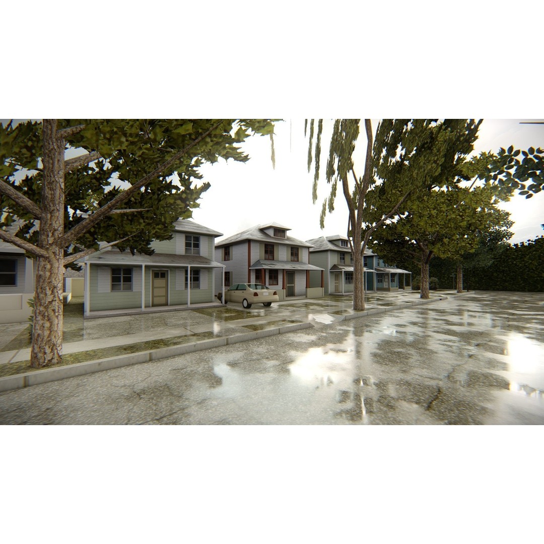 American District 3D Model – Low Poly Cityscape Asset, PBR Textures - View 15