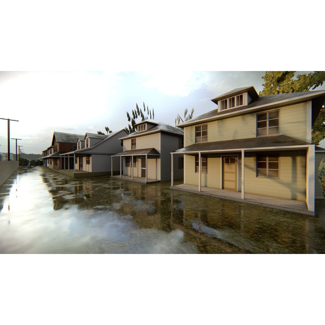 American District 3D Model – Low Poly Cityscape Asset, PBR Textures - View 20