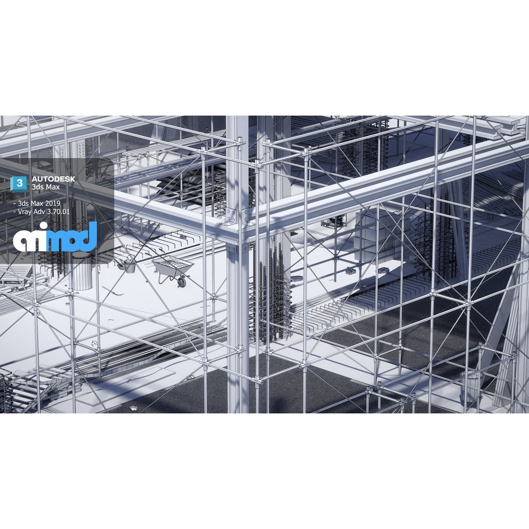 Construction Site 3D Model – High Poly Industrial Asset, FBX, PBR