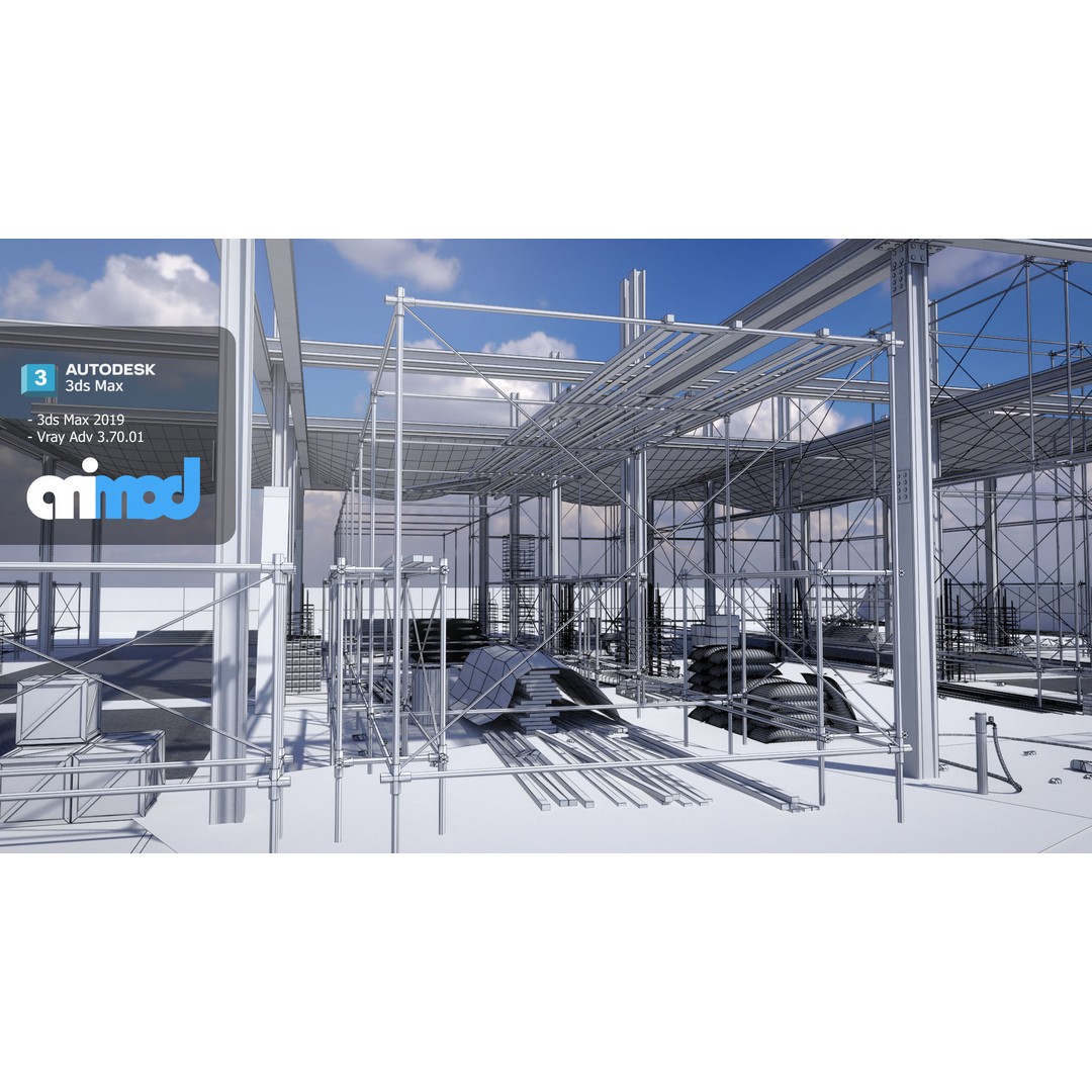 Construction Site 3D Model – High Poly Industrial Asset, FBX, PBR - View 7