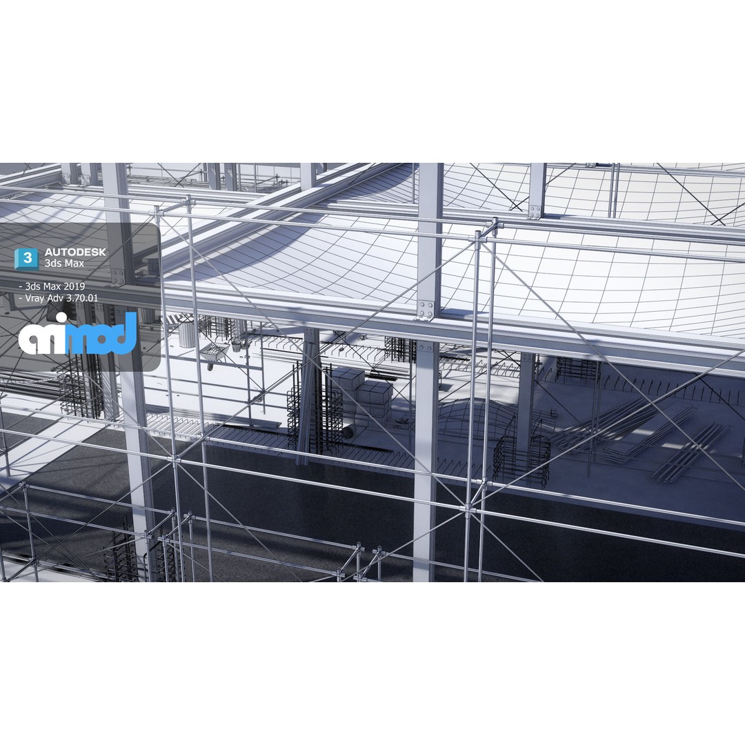 Construction Site 3D Model – High Poly Industrial Asset, FBX, PBR - View 9