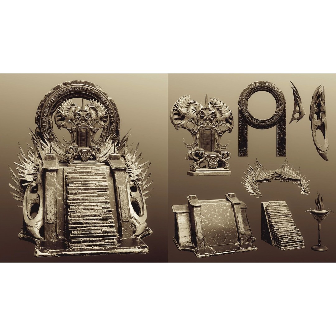 Modular Diorama 3D Model – 15 Bases for Fantasy & Sci-Fi Scenes - View 10