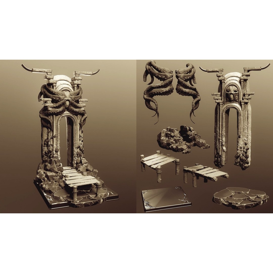Modular Diorama 3D Model – 15 Bases for Fantasy & Sci-Fi Scenes - View 11