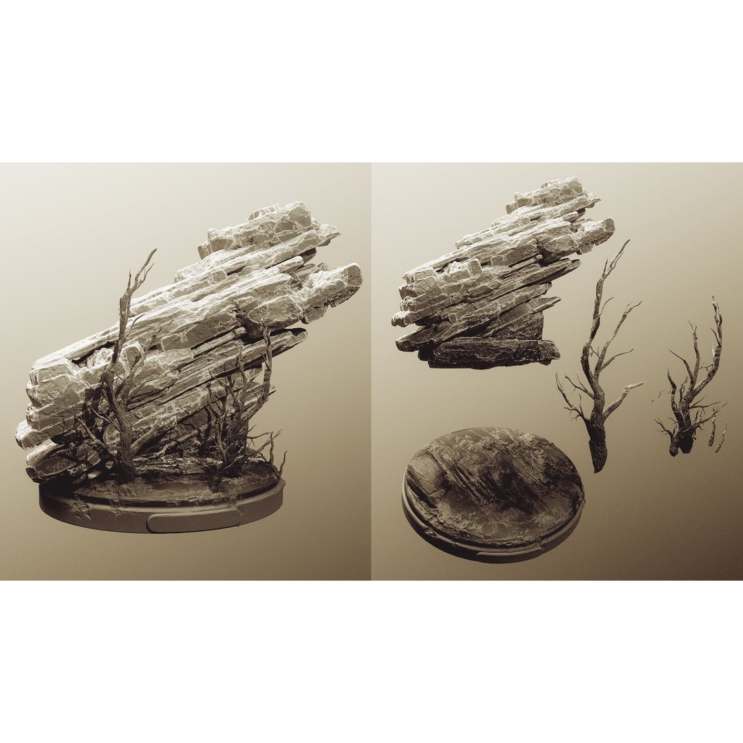 Modular Diorama 3D Model – 15 Bases for Fantasy & Sci-Fi Scenes - View 18