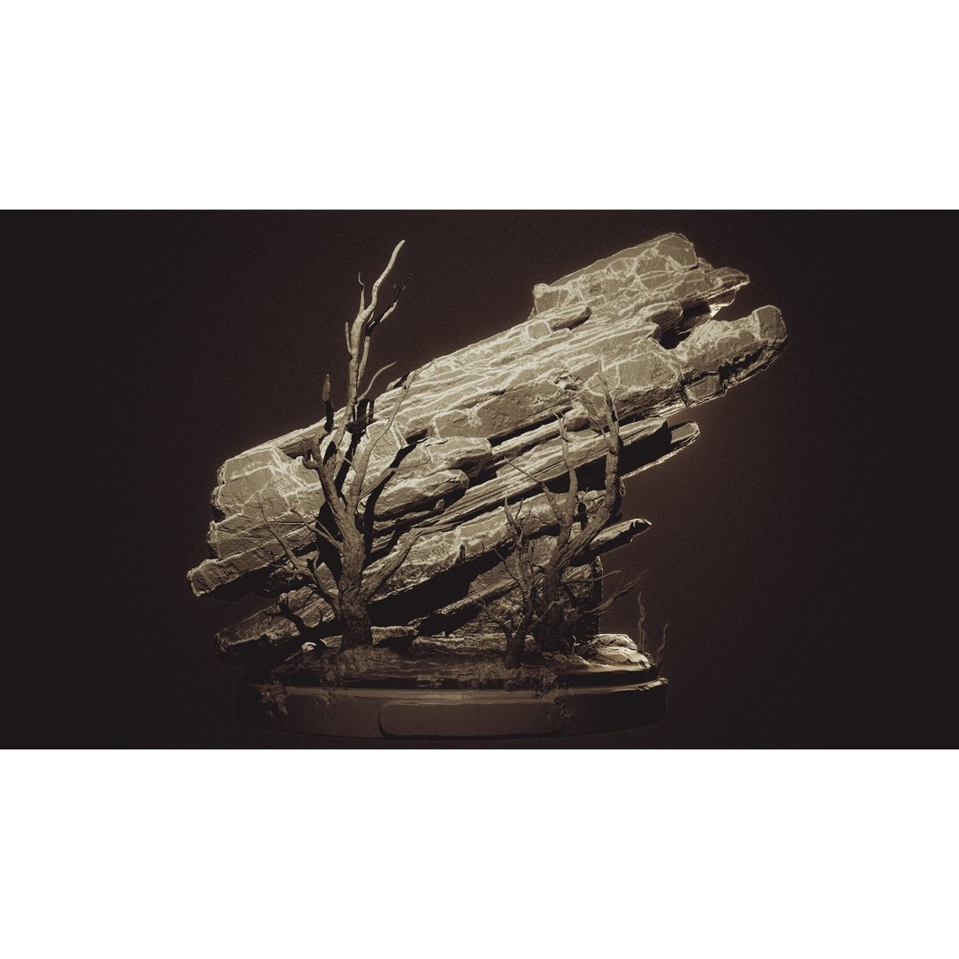 Modular Diorama 3D Model – 15 Bases for Fantasy & Sci-Fi Scenes - View 19