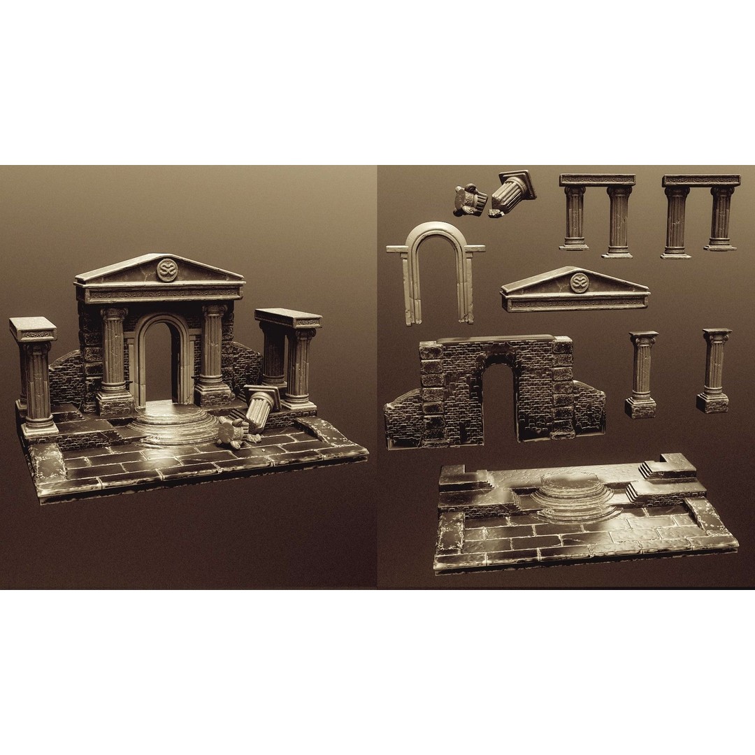 Modular Diorama 3D Model – 15 Bases for Fantasy & Sci-Fi Scenes - View 21