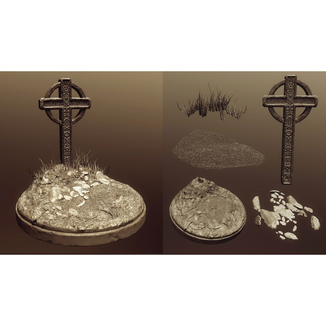 Modular Diorama 3D Model – 15 Bases for Fantasy & Sci-Fi Scenes - View 26