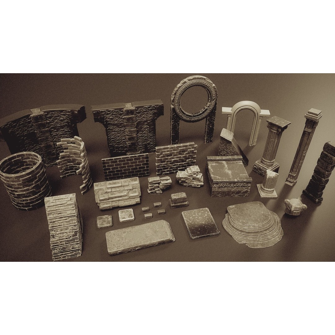 Modular Diorama 3D Model – 15 Bases for Fantasy & Sci-Fi Scenes - View 31