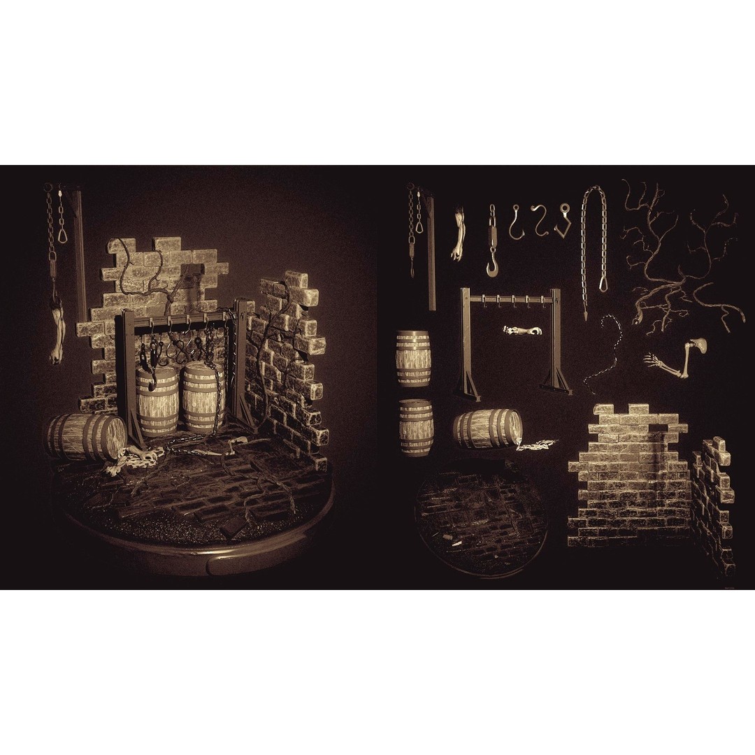 Modular Diorama 3D Model – 15 Bases for Fantasy & Sci-Fi Scenes - View 4