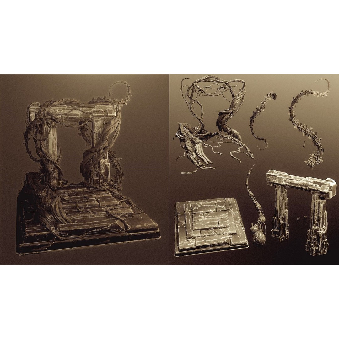 Modular Diorama 3D Model – 15 Bases for Fantasy & Sci-Fi Scenes - View 6