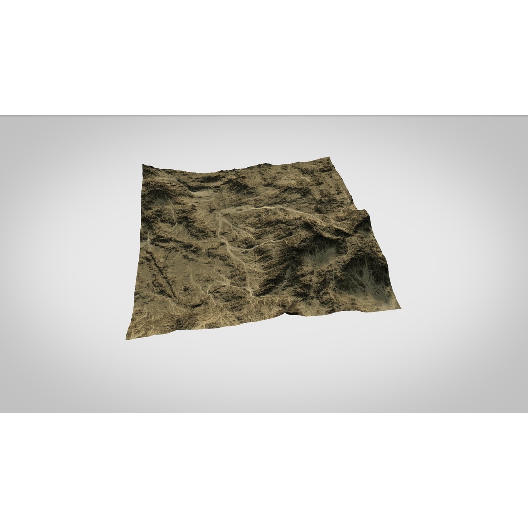 Desert Mountain 3D Model – Low Poly Game Asset, FBX & OBJ Formats - View 10
