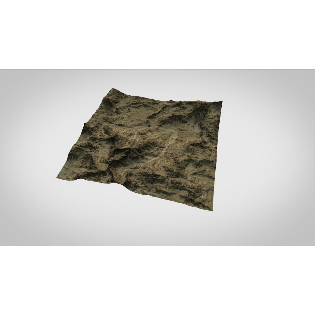 Desert Mountain 3D Model – Low Poly Game Asset, FBX & OBJ Formats - View 11
