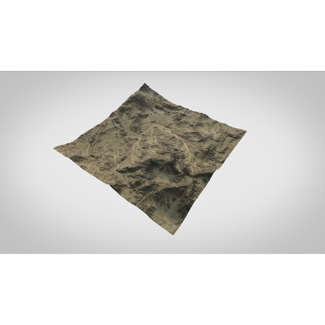 Desert Mountain 3D Model – Low Poly Game Asset, FBX & OBJ Formats - View 12