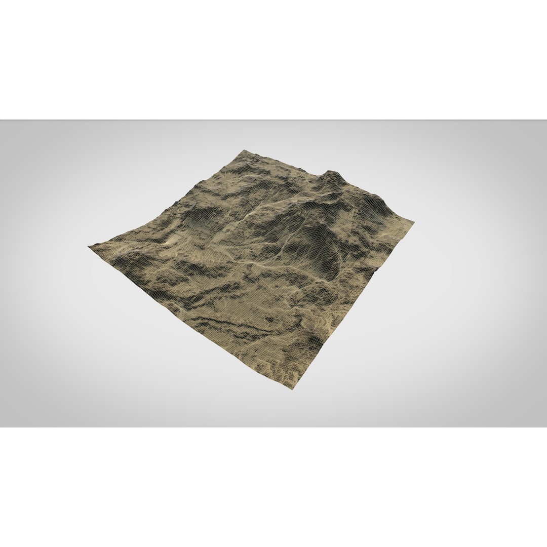 Desert Mountain 3D Model – Low Poly Game Asset, FBX & OBJ Formats - View 13