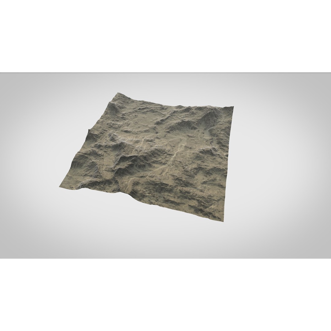 Desert Mountain 3D Model – Low Poly Game Asset, FBX & OBJ Formats - View 14