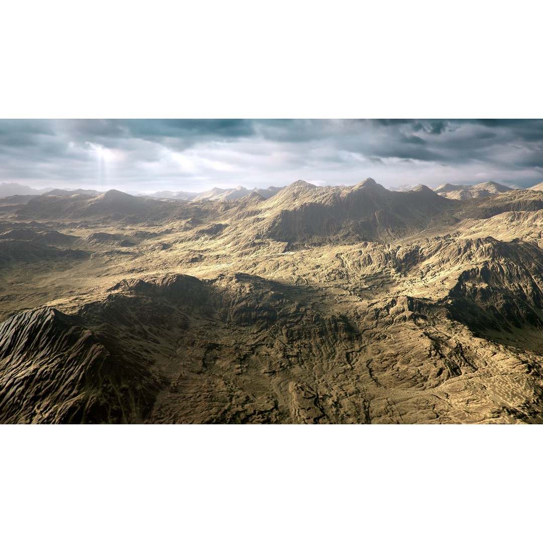 Desert Mountain 3D Model – Low Poly Game Asset, FBX & OBJ Formats - View 3