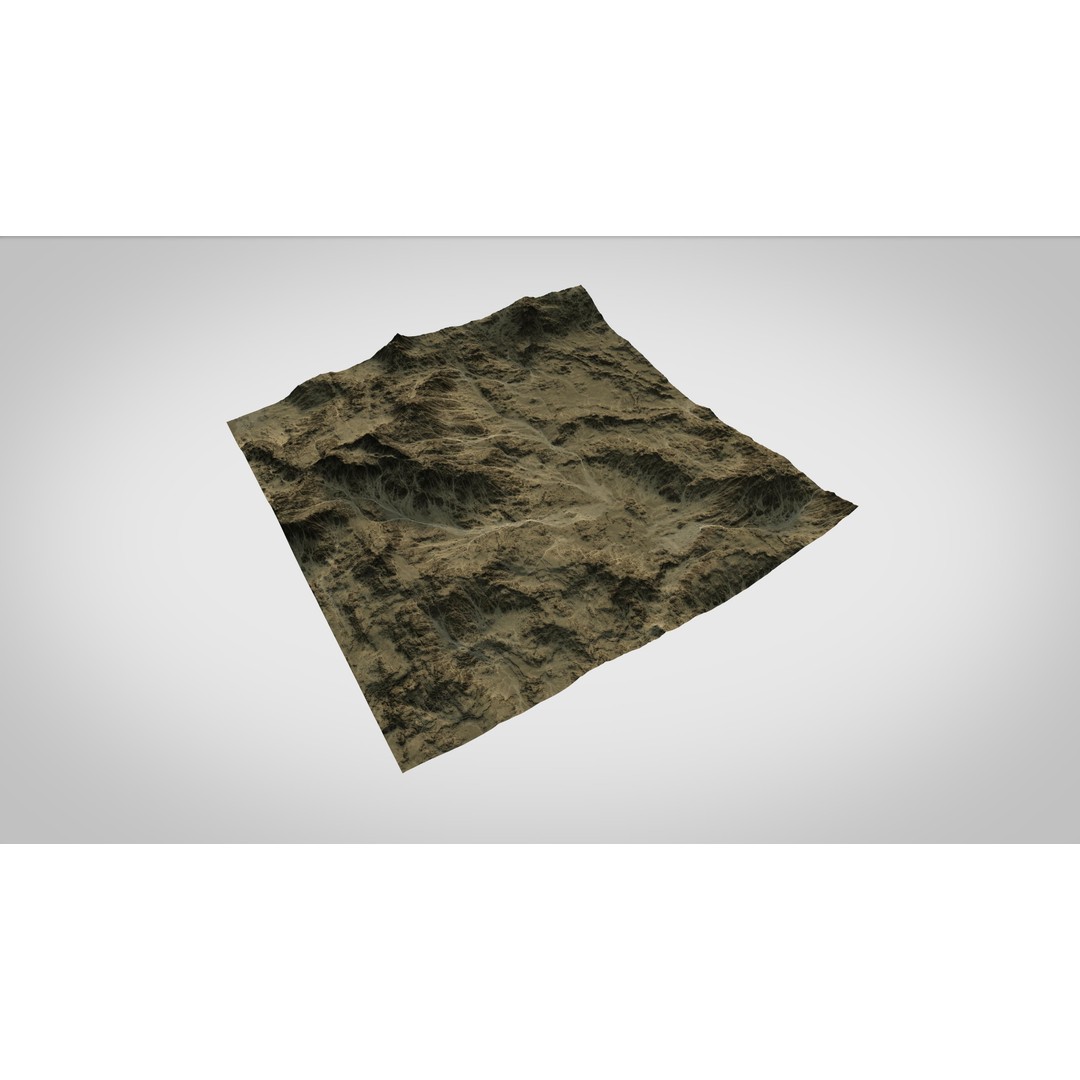 Desert Mountain 3D Model – Low Poly Game Asset, FBX & OBJ Formats - View 5