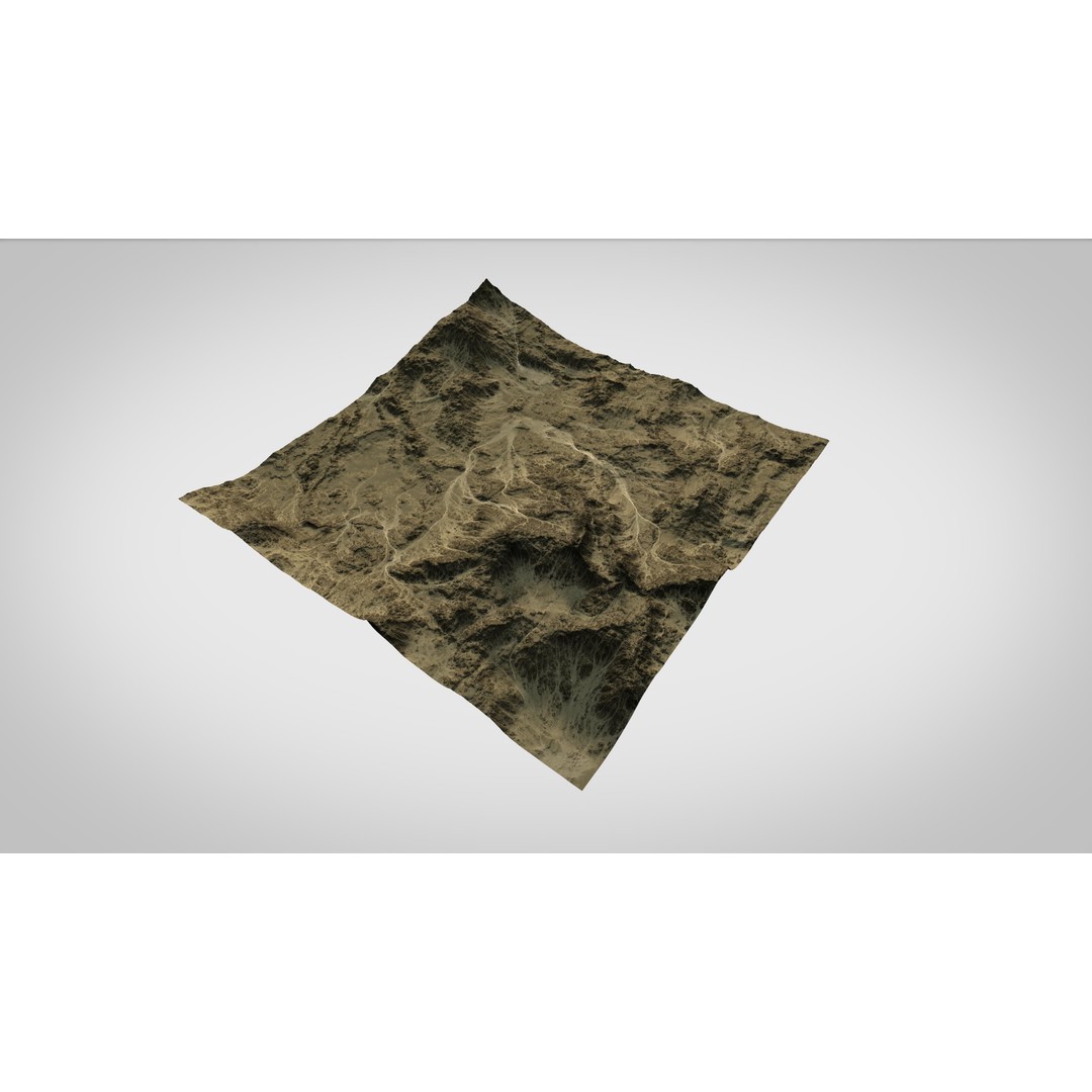 Desert Mountain 3D Model – Low Poly Game Asset, FBX & OBJ Formats - View 6