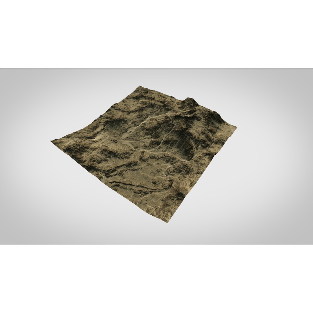 Desert Mountain 3D Model – Low Poly Game Asset, FBX & OBJ Formats - View 7