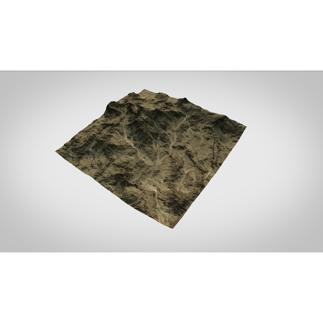 Desert Mountain 3D Model – Low Poly Game Asset, FBX & OBJ Formats - View 8