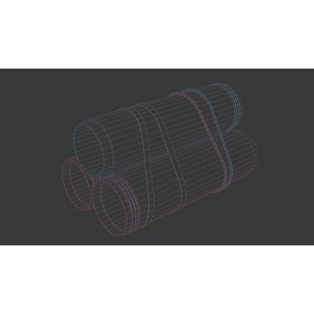 Modular Concrete Pipe Set 3D Model – Low Poly Game Ready, FBX, OBJ - View 10