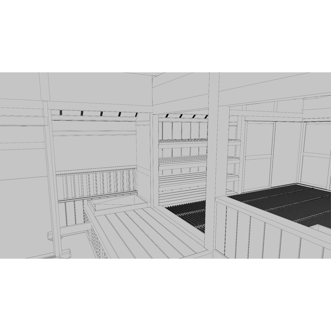 Japanese Private House 3D Model – Traditional Design, FBX Format