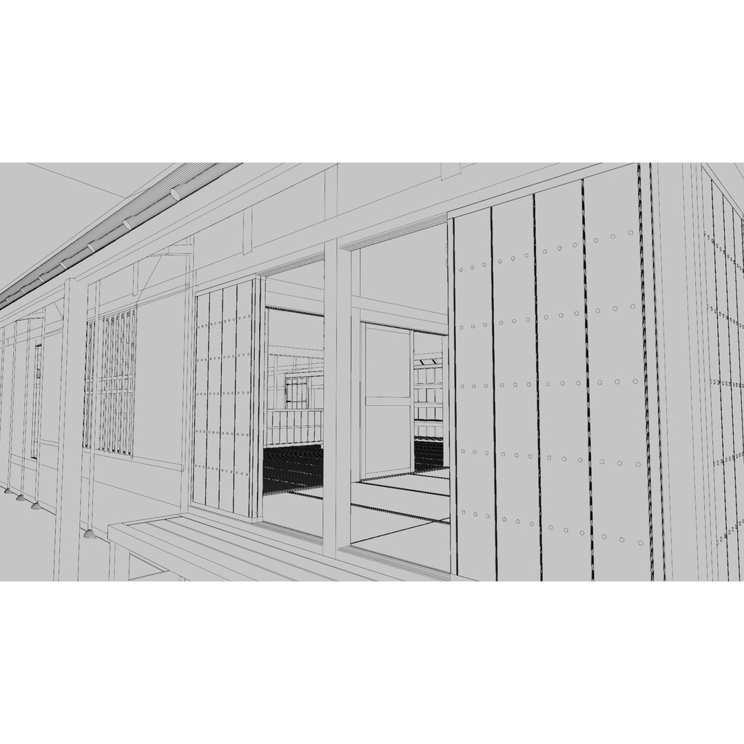 Japanese Private House 3D Model – Traditional Design, FBX Format - View 10