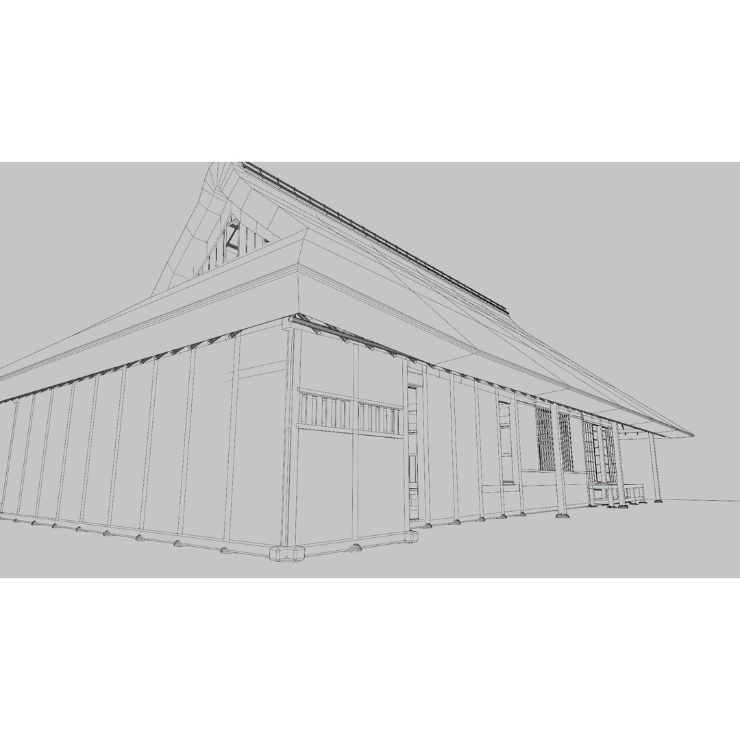 Japanese Private House 3D Model – Traditional Design, FBX Format - View 11