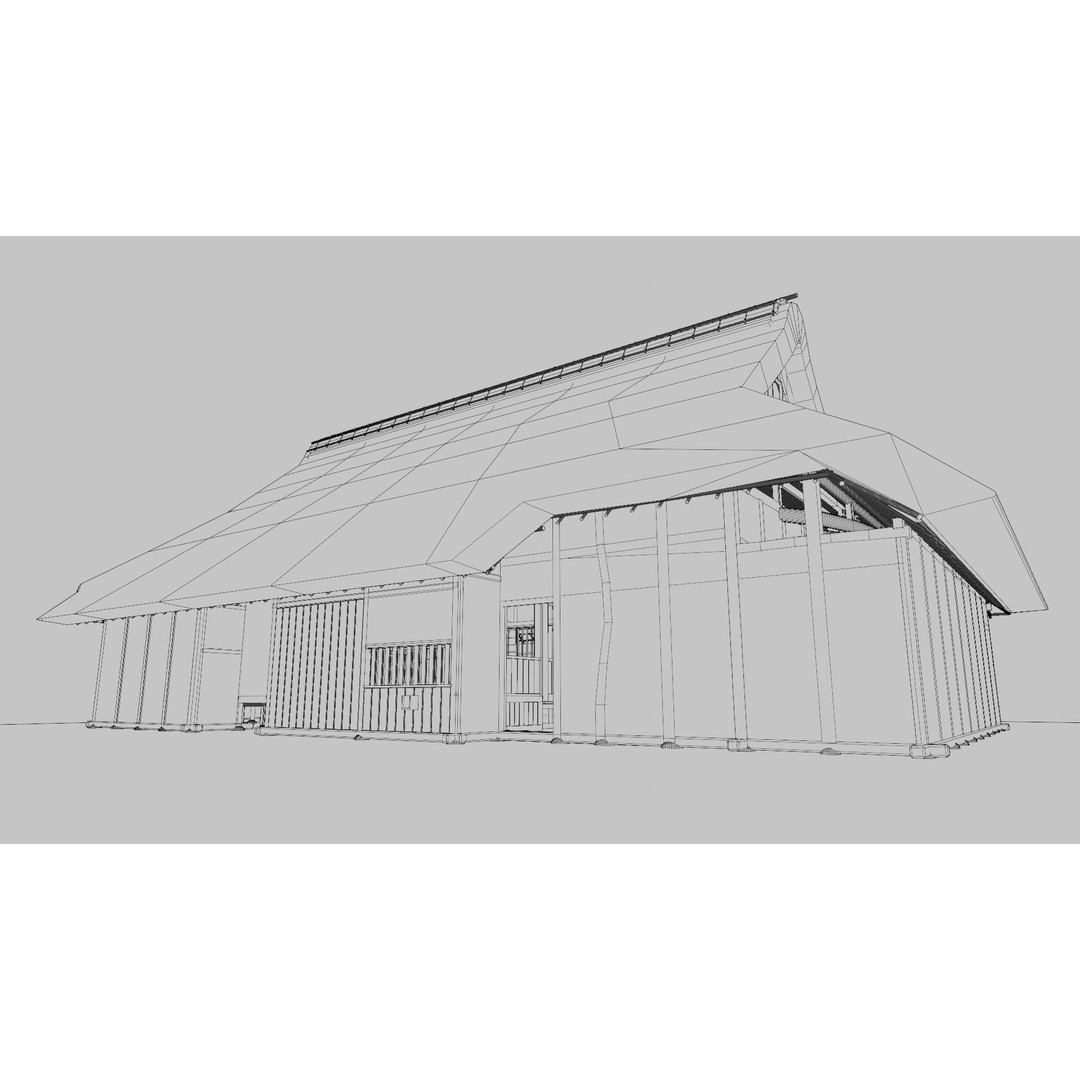 Japanese Private House 3D Model – Traditional Design, FBX Format - View 12
