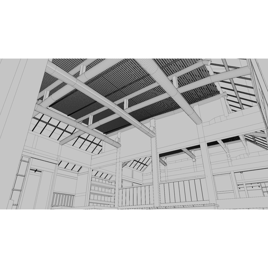 Japanese Private House 3D Model – Traditional Design, FBX Format - View 13