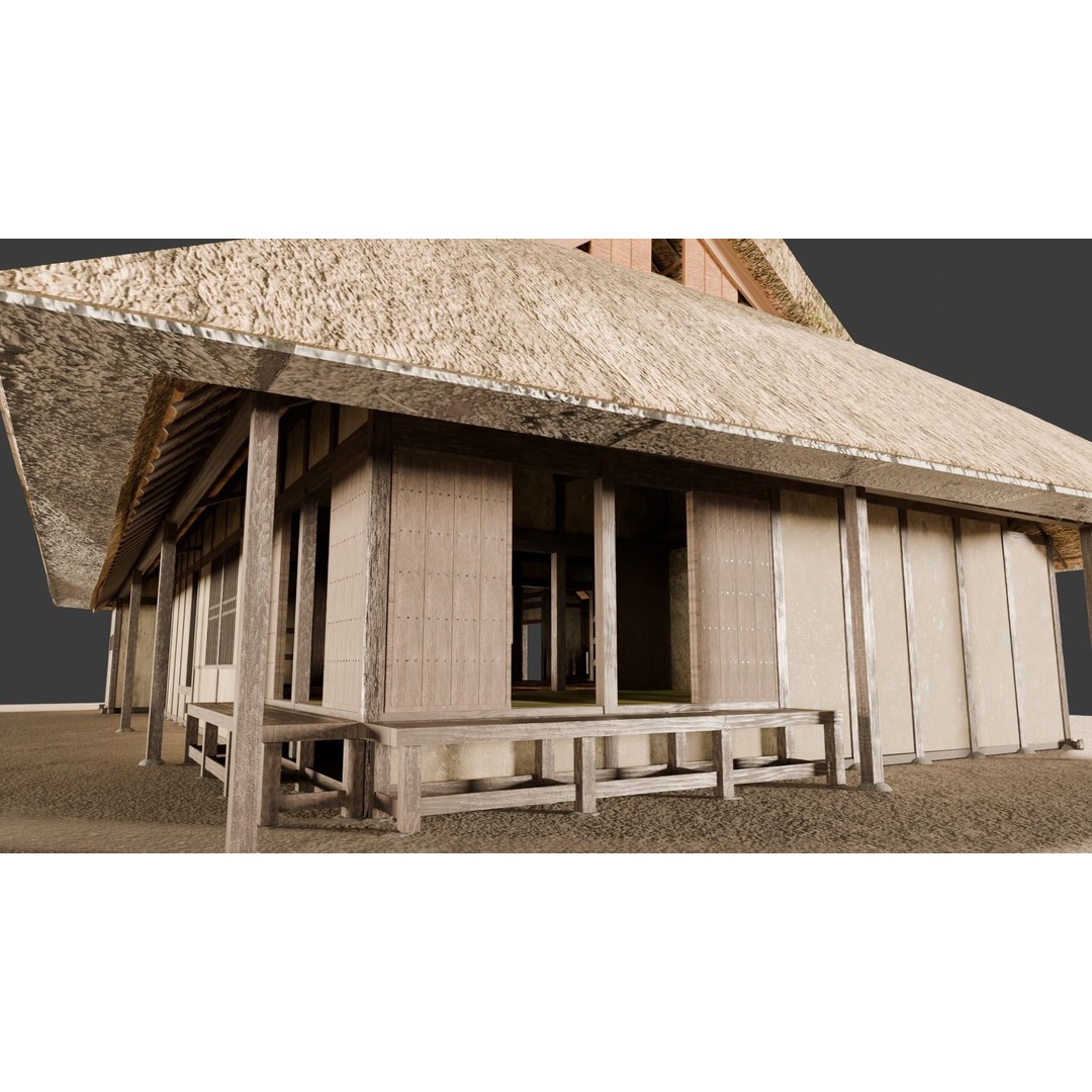 Japanese Private House 3D Model – Traditional Design, FBX Format - View 4