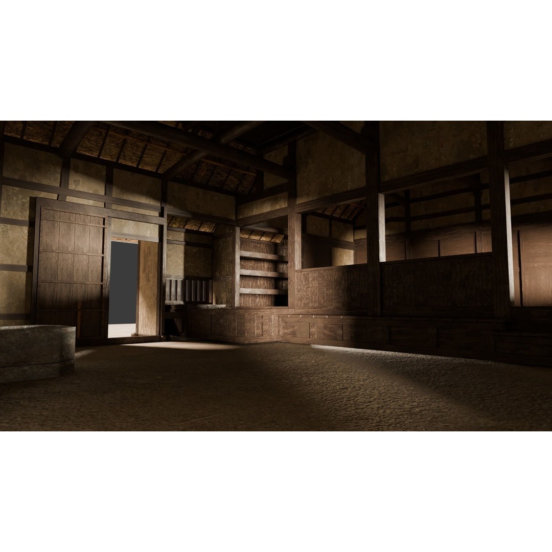 Japanese Private House 3D Model – Traditional Design, FBX Format - View 5