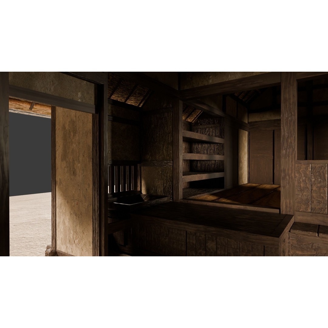 Japanese Private House 3D Model – Traditional Design, FBX Format - View 8