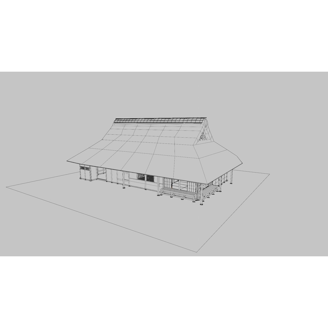 Japanese Private House 3D Model – Traditional Design, FBX Format - View 9