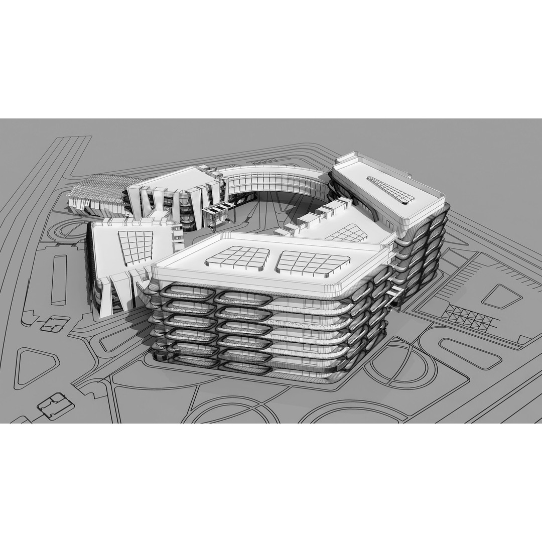 Medical Building 3D Model – PBR Exterior Architecture, FBX, OBJ - View 12