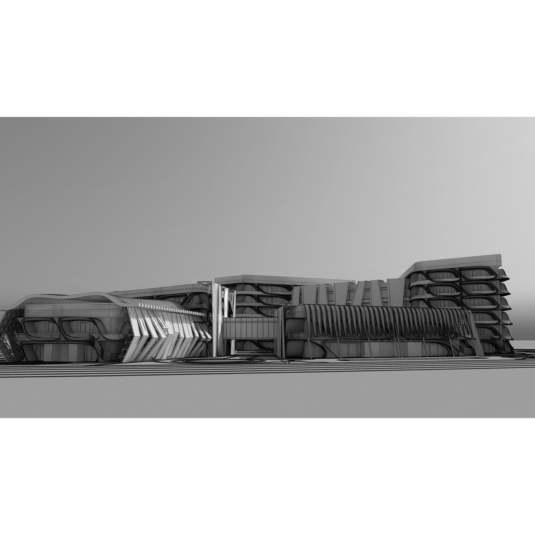 Medical Building 3D Model – PBR Exterior Architecture, FBX, OBJ - View 14