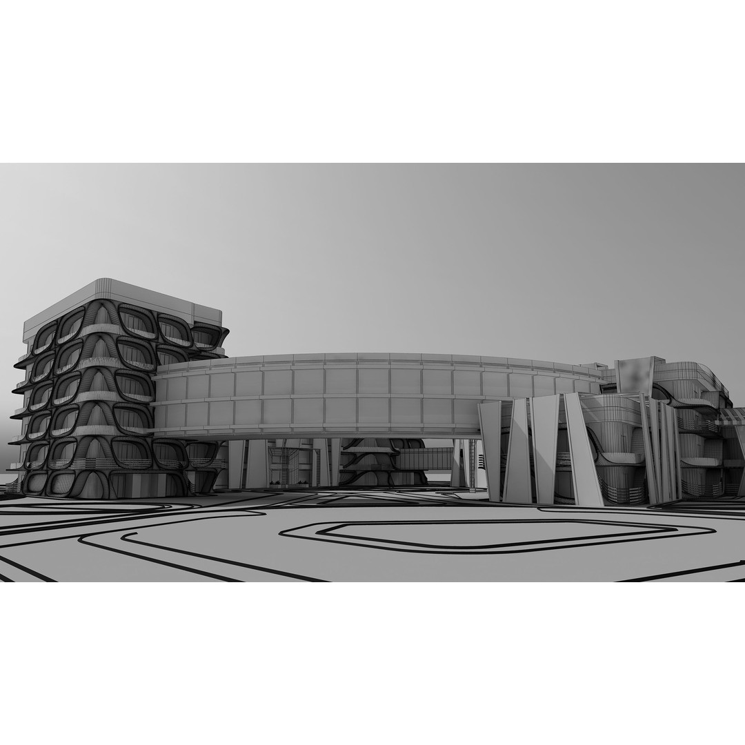 Medical Building 3D Model – PBR Exterior Architecture, FBX, OBJ - View 15