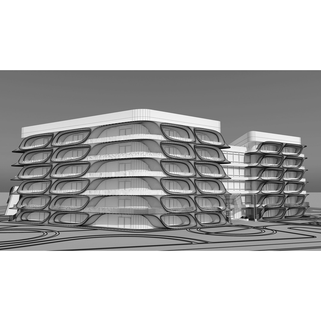 Medical Building 3D Model – PBR Exterior Architecture, FBX, OBJ - View 17